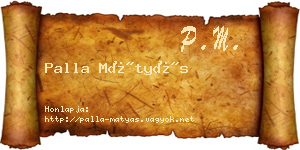 Palla Mátyás névjegykártya